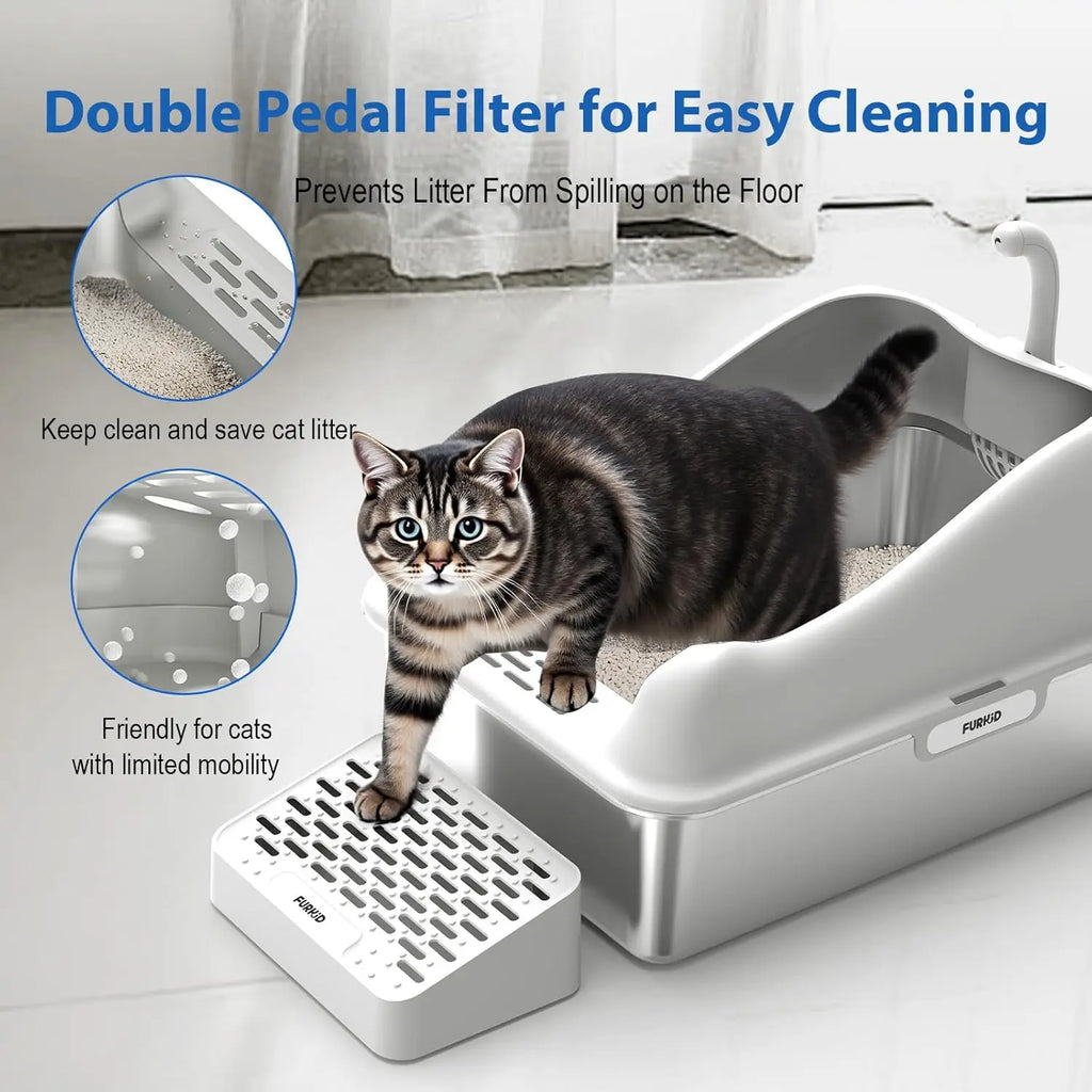 XL Stainless Steel Cat Litter Box