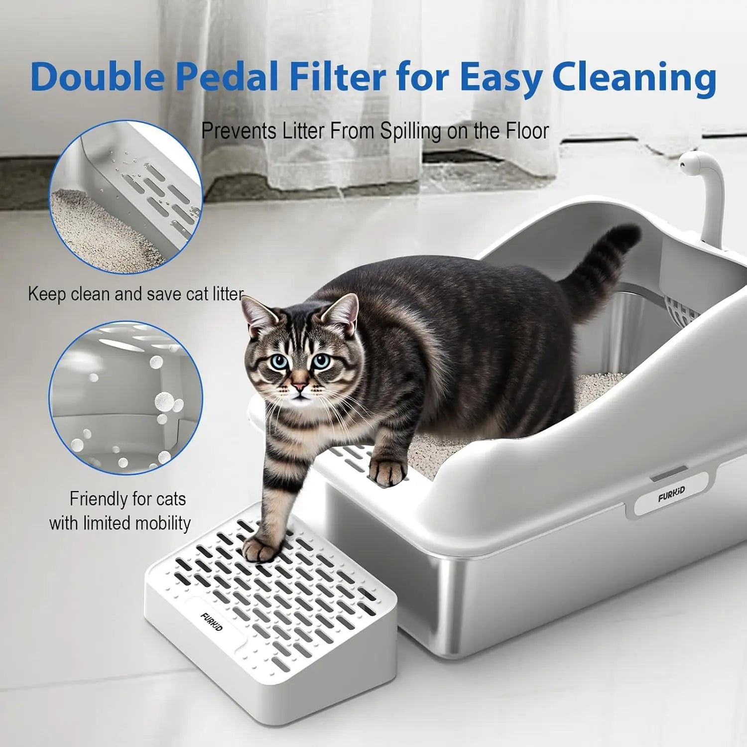 XL Stainless Steel Cat Litter Box