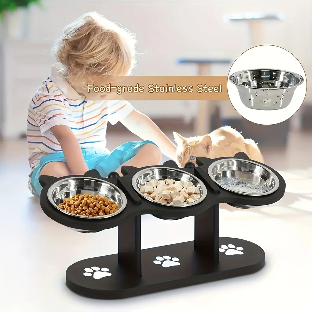 Tilted Raised Cat Food Bowls