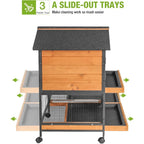 Indoor Outdoor Rabbit Cage with Wheels and Leakproof Tray