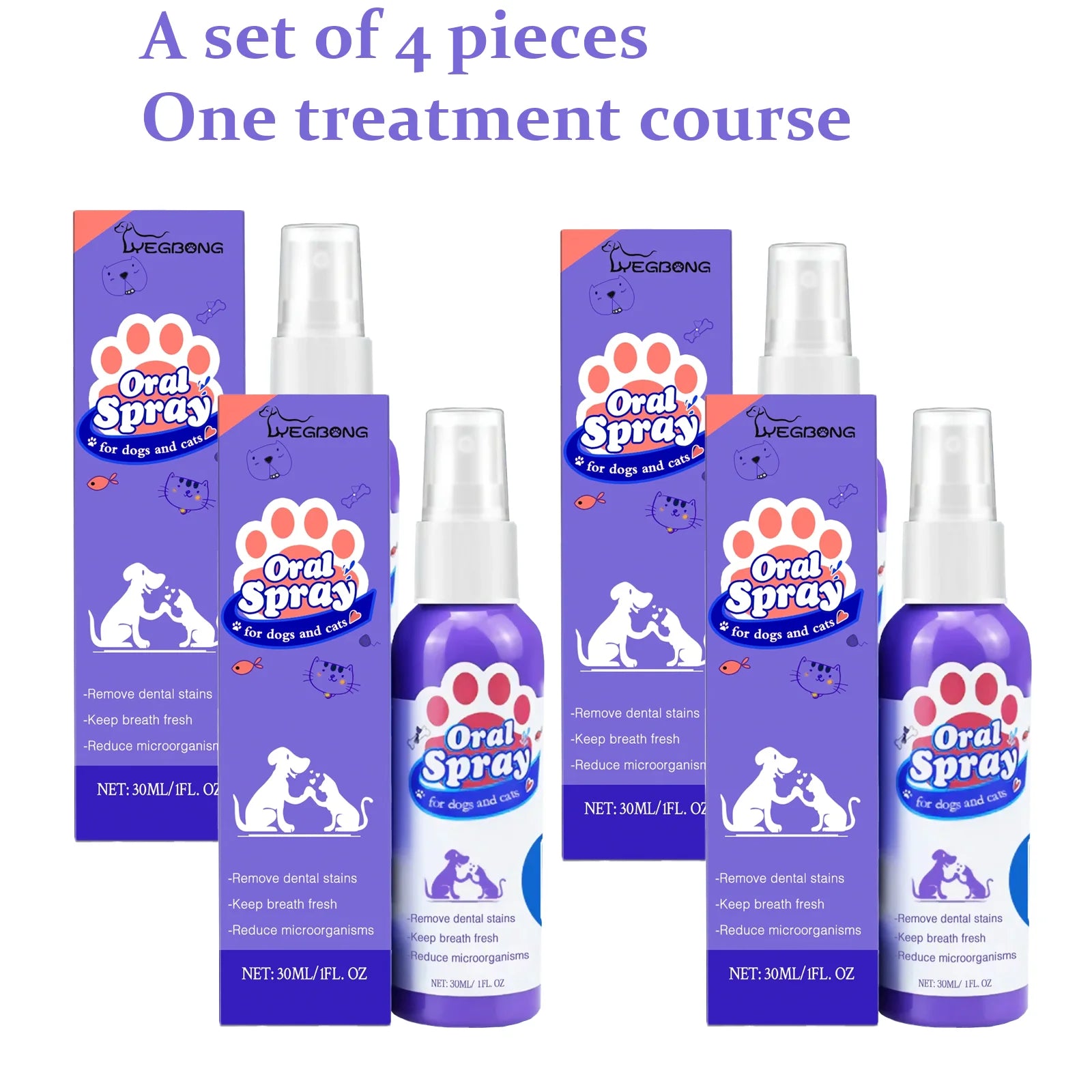 4-Piece Pet Oral Care Spray