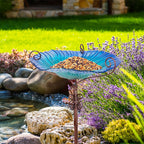 Large Outdoor Glass Bird Bath Garden Feeding Bowls Water Bath Spa Table Balcony