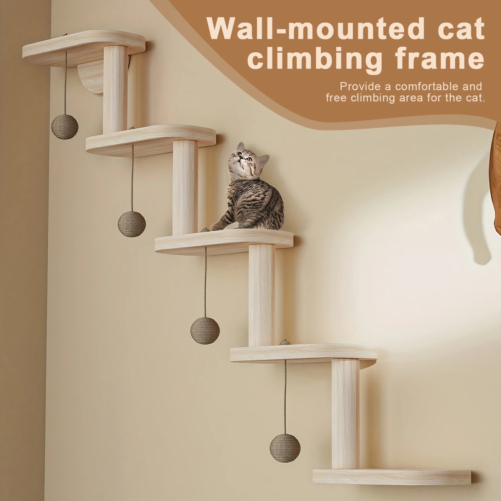 5 Step Wooden Cat Climbing Frame