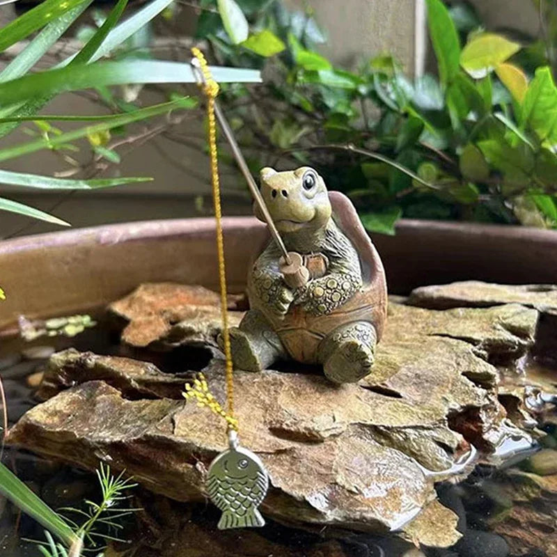 Fishing Turtle Hanging Turtle Figurine