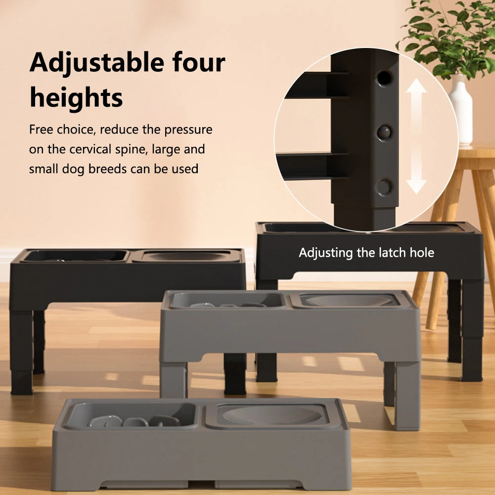 Dog Food Slow Feeder, Water Bowl