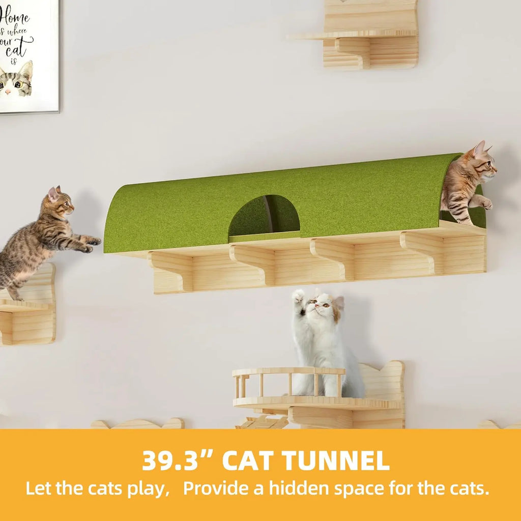 Solid Wood Cat Wall Shelves