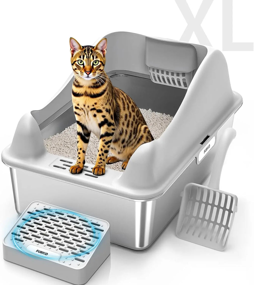 XL Stainless Steel Cat Litter Box