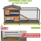 Indoor Outdoor Rabbit Cage with Wheels and Leakproof Tray