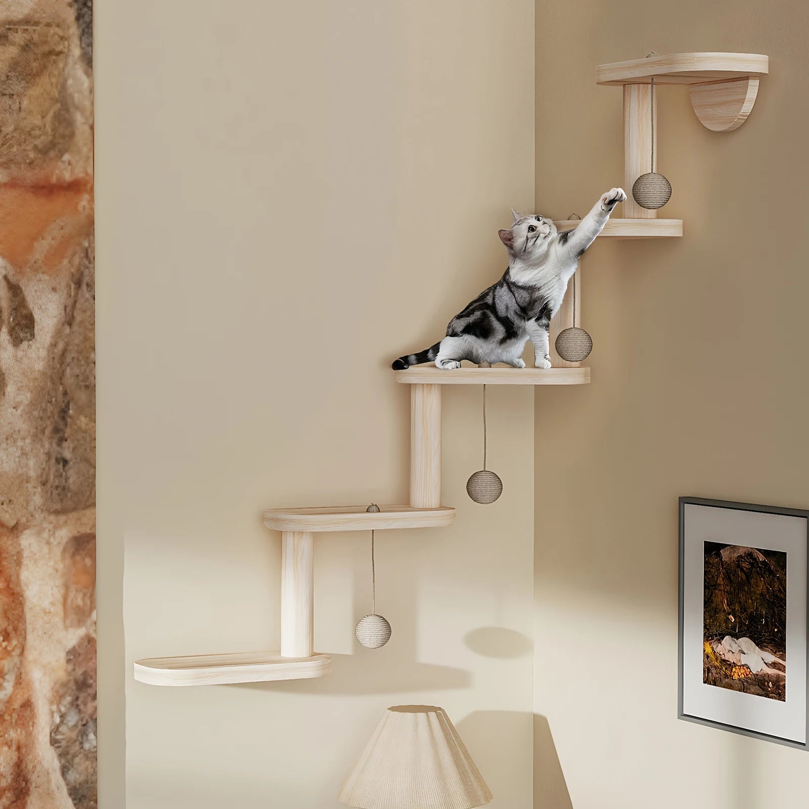 5 Step Wooden Cat Climbing Frame