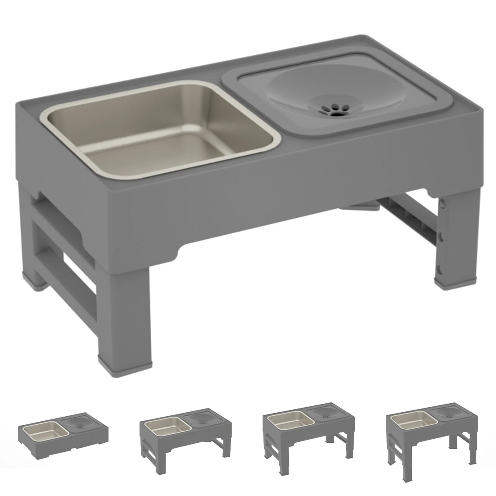 Dog Food Slow Feeder, Water Bowl
