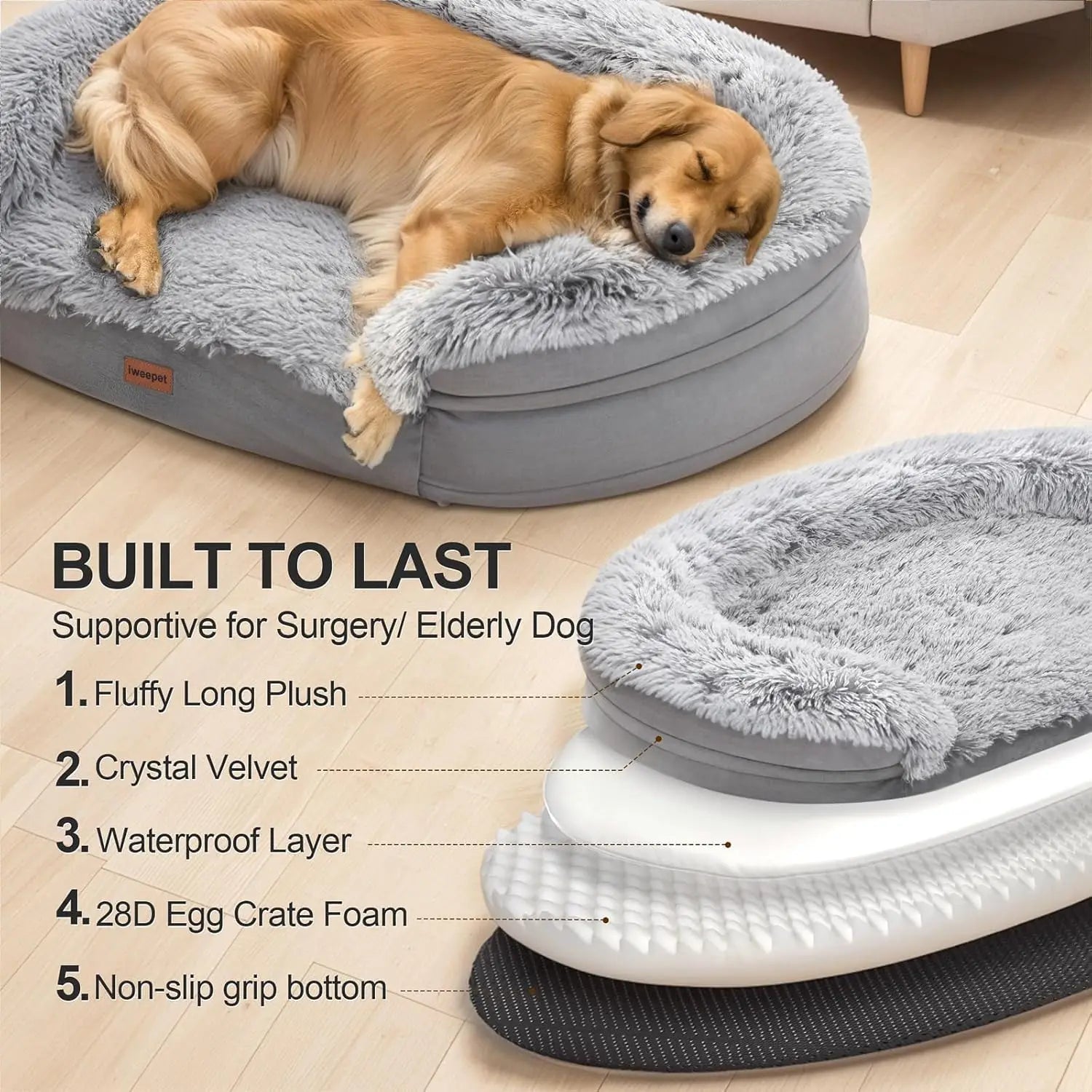Thickened Orthopedic Dog Beds for Extra Large Dogs