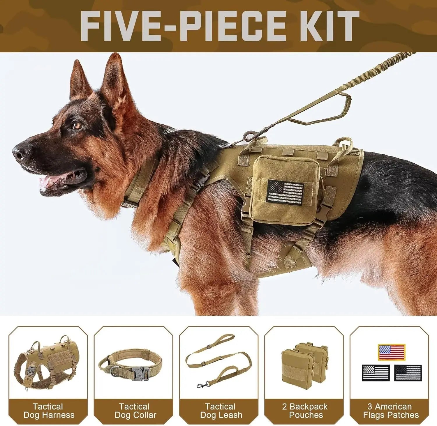 Tactical Dog Harness Set