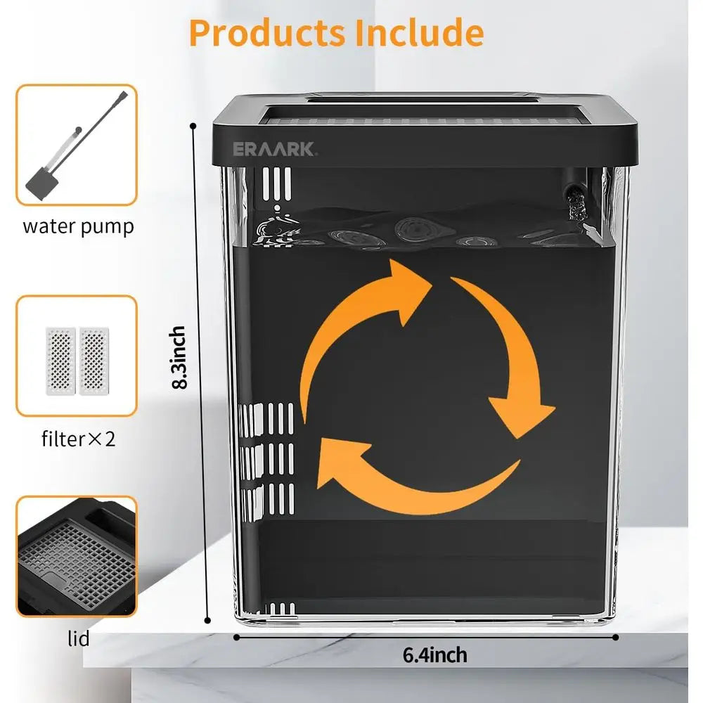 1.5 Gallon Betta Fish Tank Aquarium Kit with Filter, LED Light, Water Pump, Starter Kit, Fish Bowl