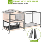 Indoor Outdoor Rabbit Cage with Wheels and Leakproof Tray