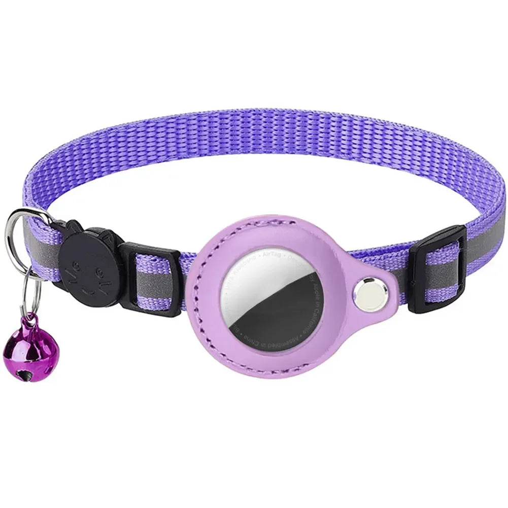 Reflective Cat Collar with Apple Air Tag Holder