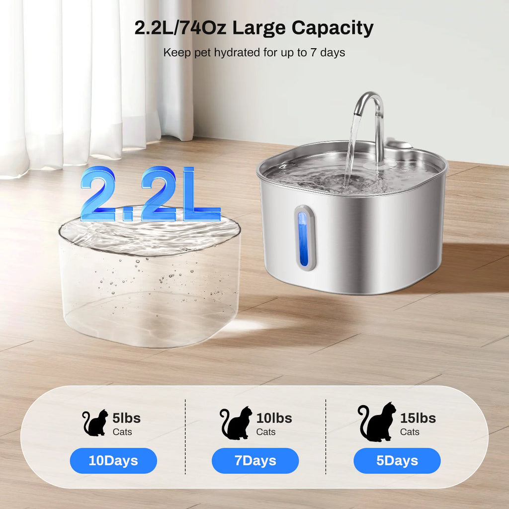 Stainless Steel Cat Water Fountain