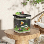1.5 Gallon Betta Fish Tank Aquarium Kit with Filter, LED Light, Water Pump, Starter Kit, Fish Bowl