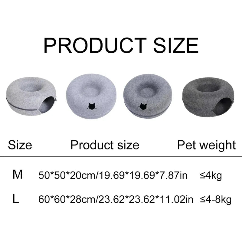 2 in 1 Tunnel for Cats Bed