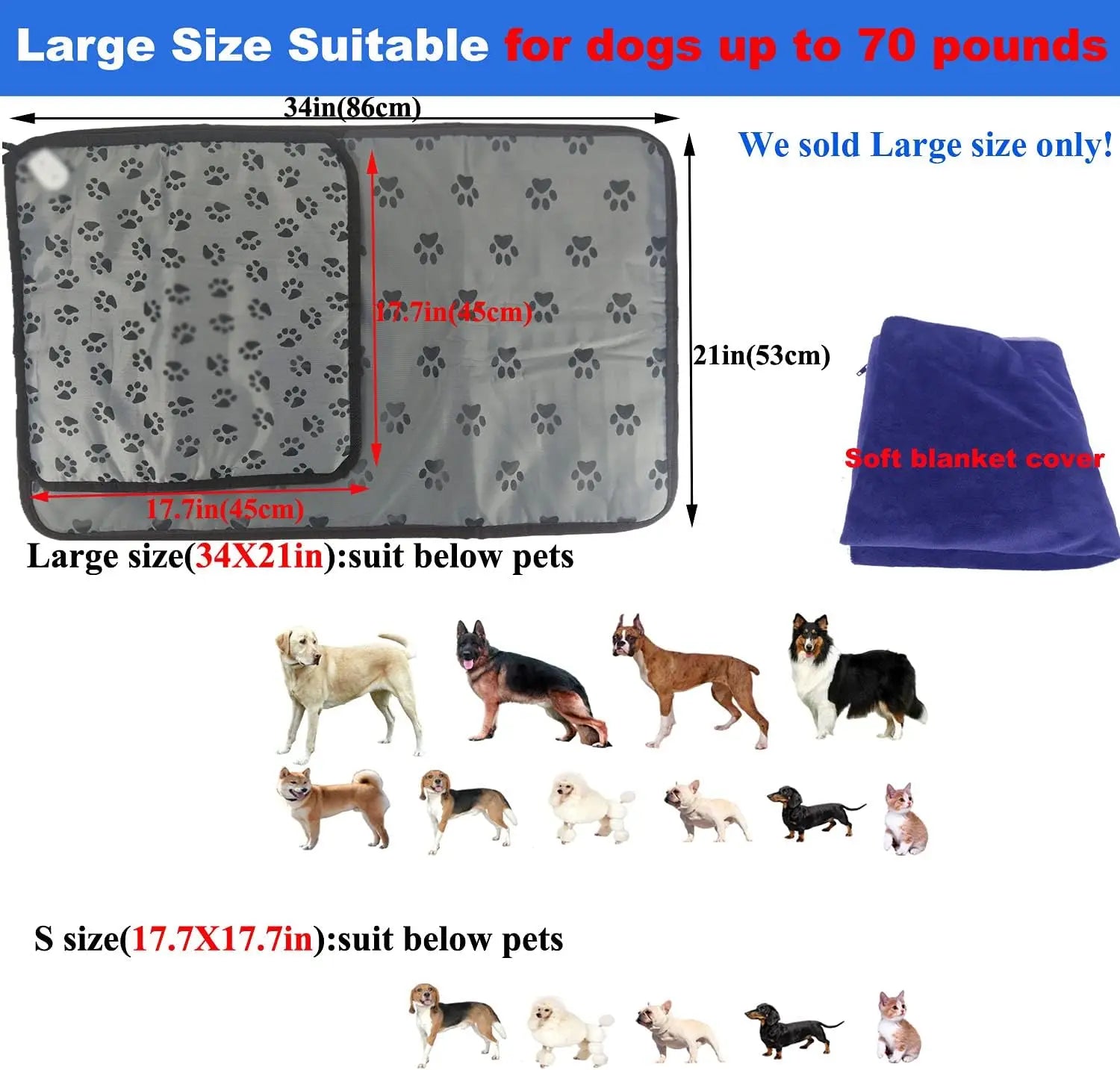 Large Waterproof Pet Heating Pad