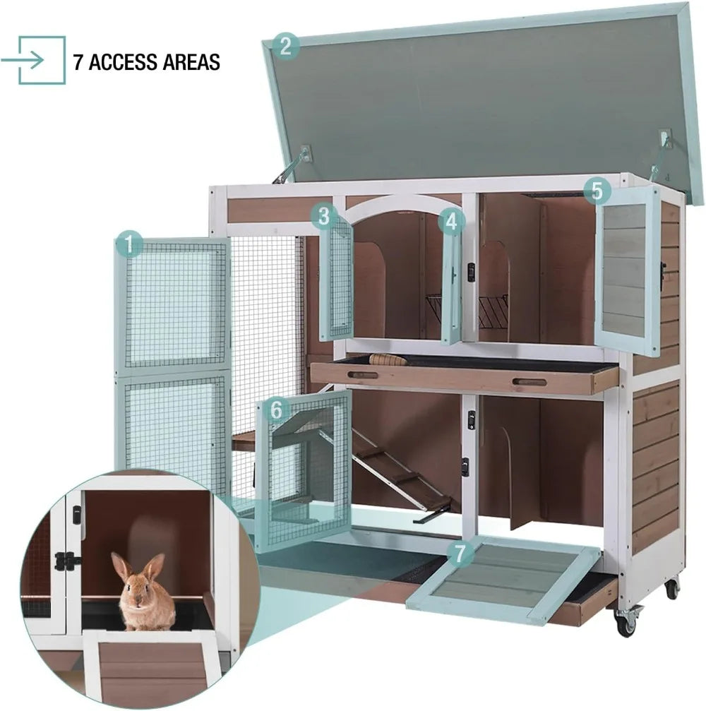 Rabbit Hutch Indoor Bunny House Guinea Pig Cage