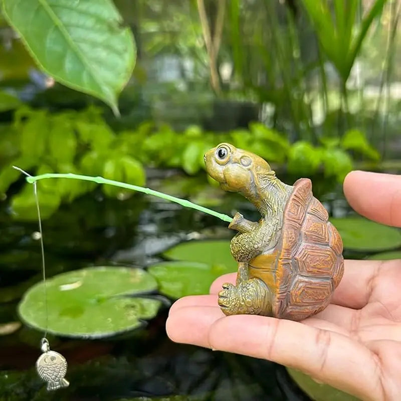 Fishing Turtle Hanging Turtle Figurine