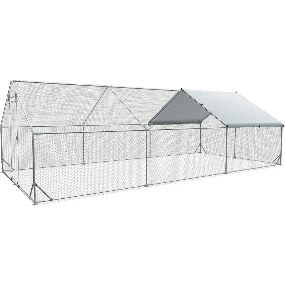 Large Chicken Coop Metal Runs for Yard 20x10x6.56 FT