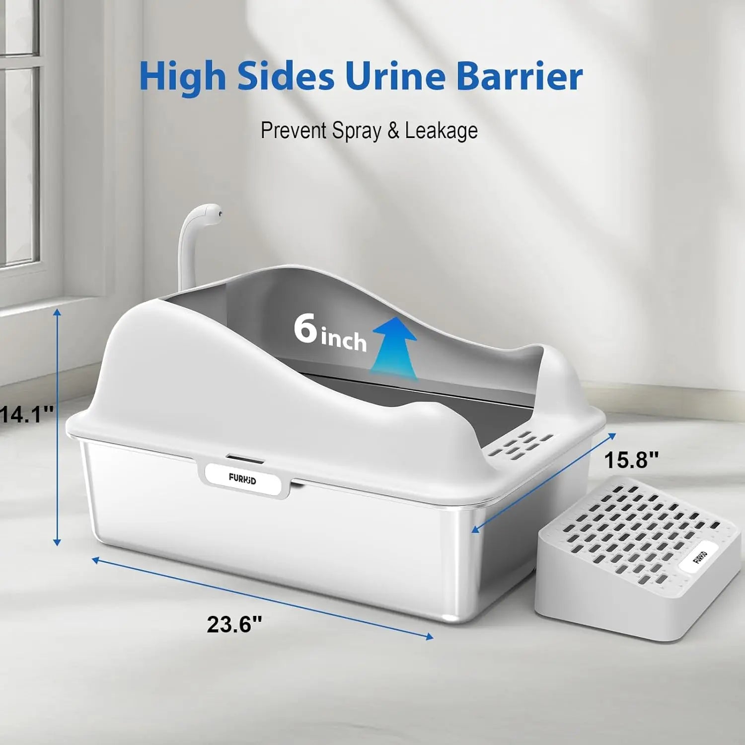 XL Stainless Steel Cat Litter Box