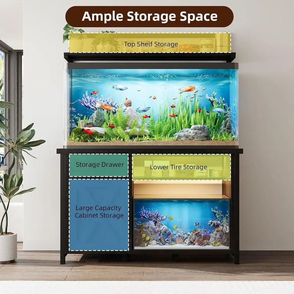 Oak Heavy-Duty 55-75 Gallon Aquarium Stand