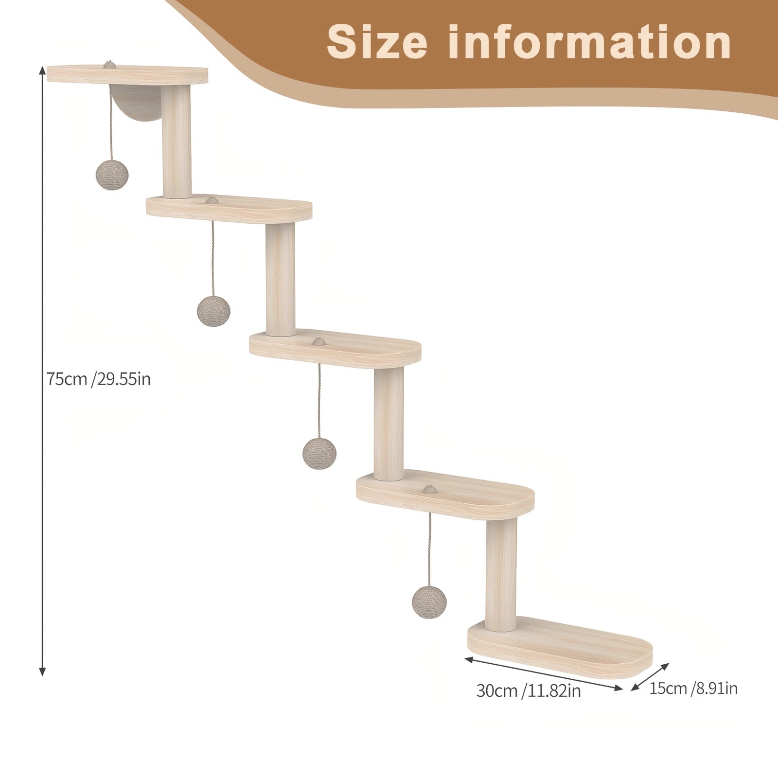 5 Step Wooden Cat Climbing Frame