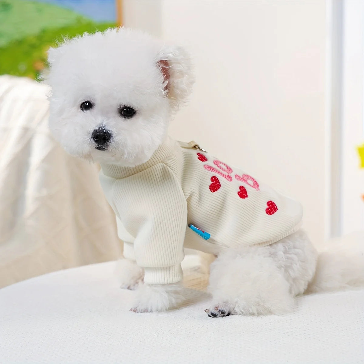Embroidered Heart Pet Sweatshirt