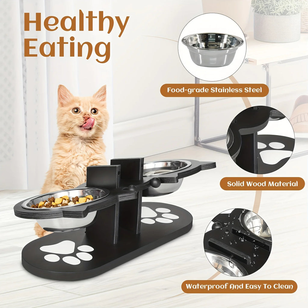 Tilted Raised Cat Food Bowls