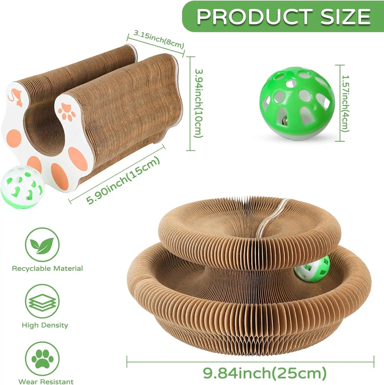 Interactive Accordion Cat Scratcher Toy