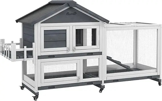 65" Wooden Rabbit Hutch, Guinea Pig Hutch