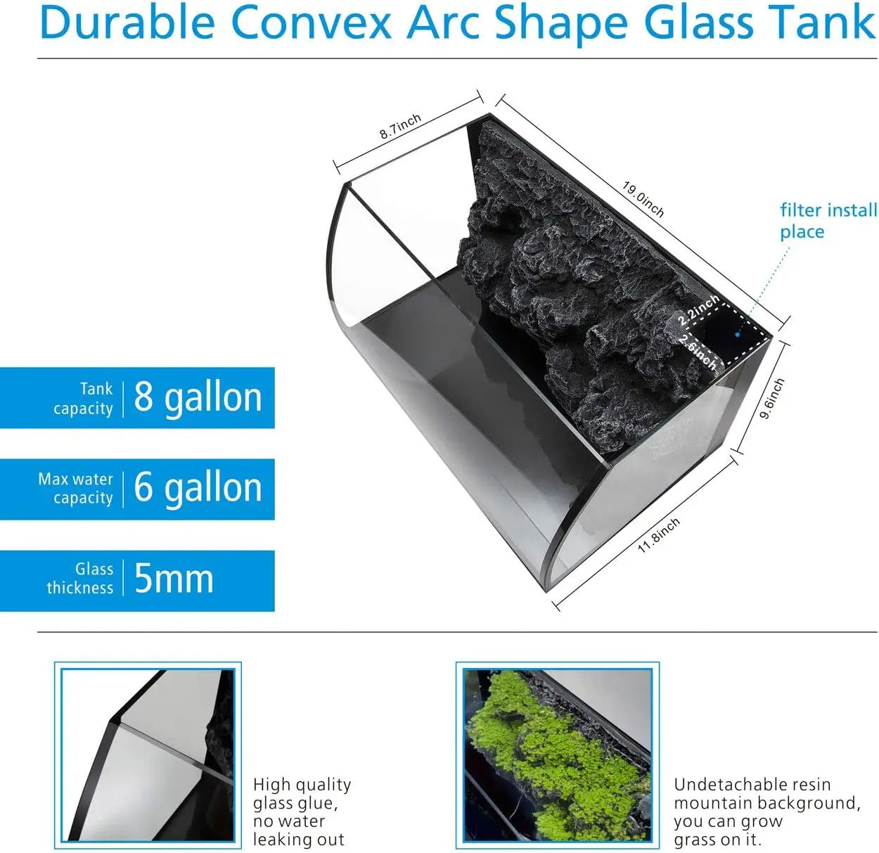 LED Glass Aquarium Kit