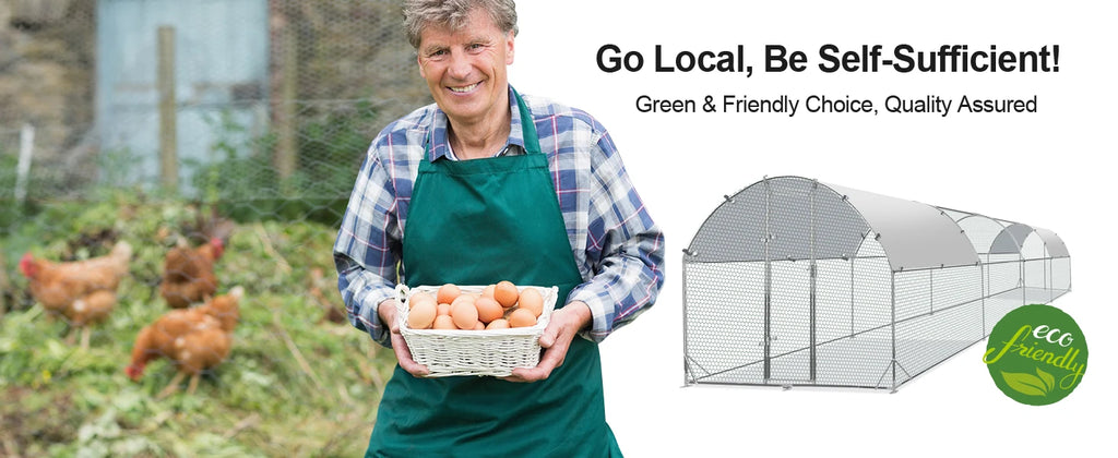 Large Metal Chicken Coop , with Water-Resident and Anti-UV Cover