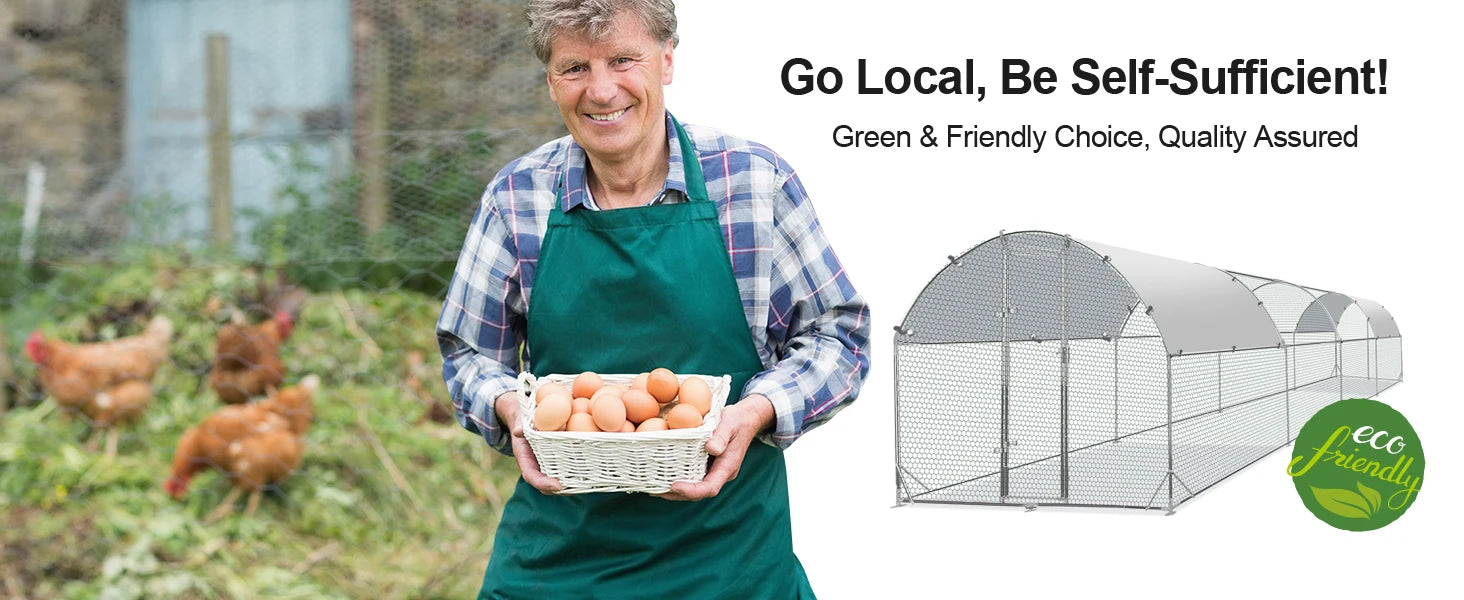 Large Metal Chicken Coop , with Water-Resident and Anti-UV Cover