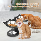 Tilted Raised Cat Food Bowls