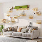 Solid Wood Cat Wall Shelves
