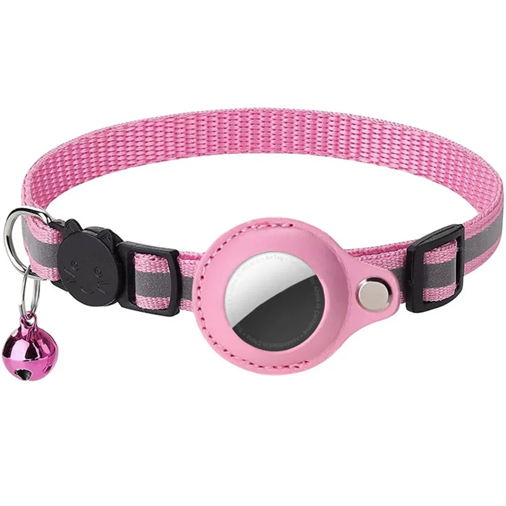 Reflective Cat Collar with Apple Air Tag Holder