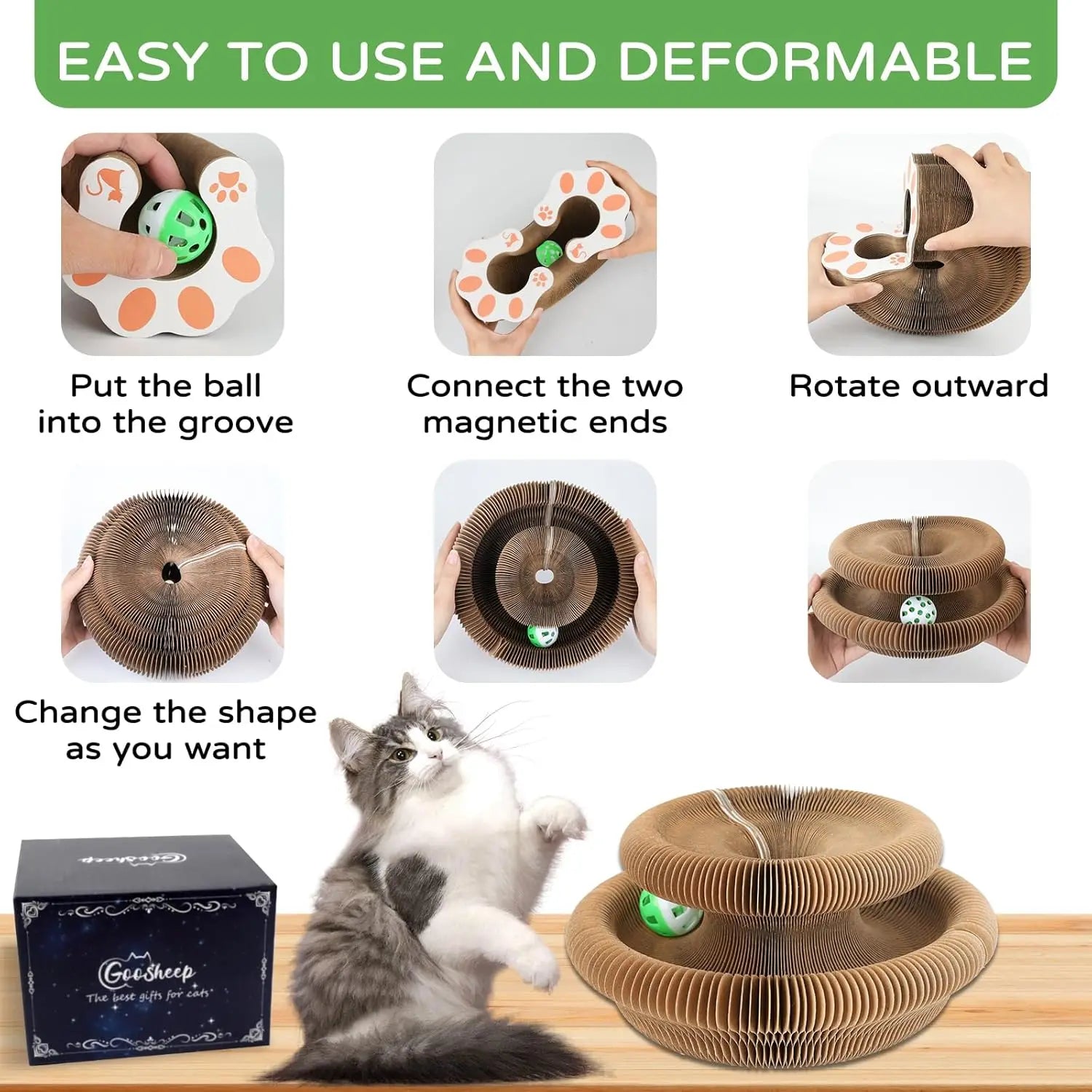 Interactive Accordion Cat Scratcher Toy