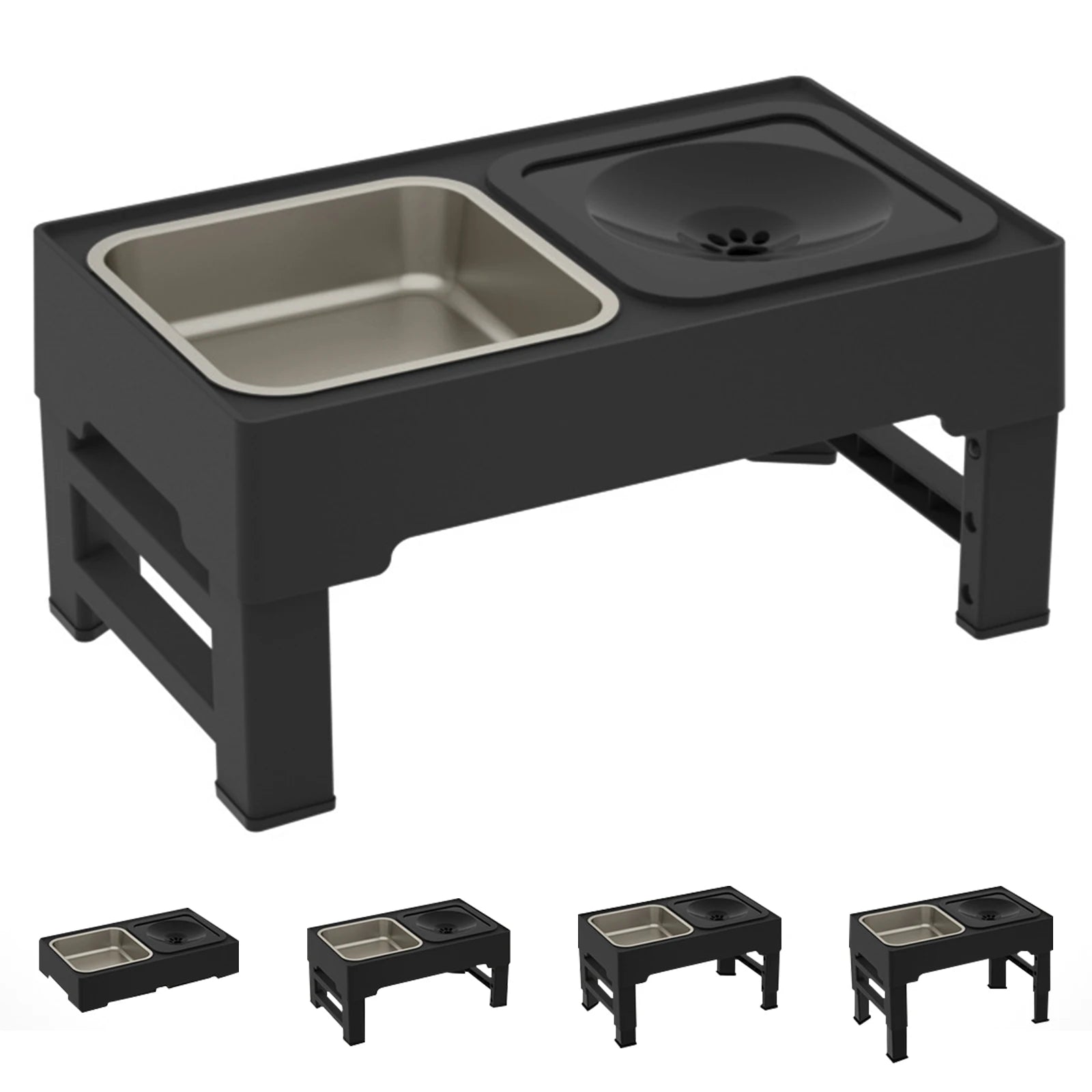 Dog Food Slow Feeder, Water Bowl