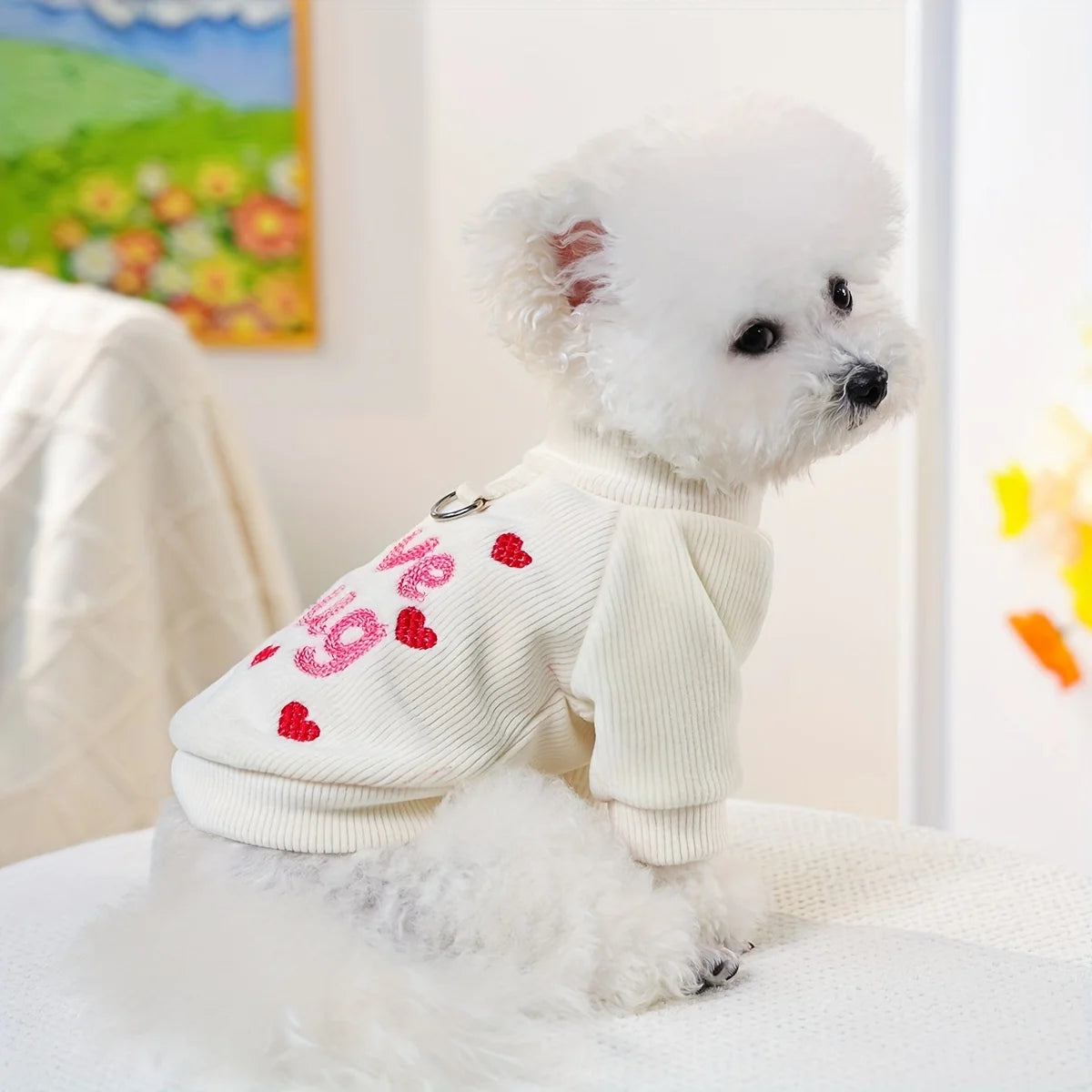 Embroidered Heart Pet Sweatshirt