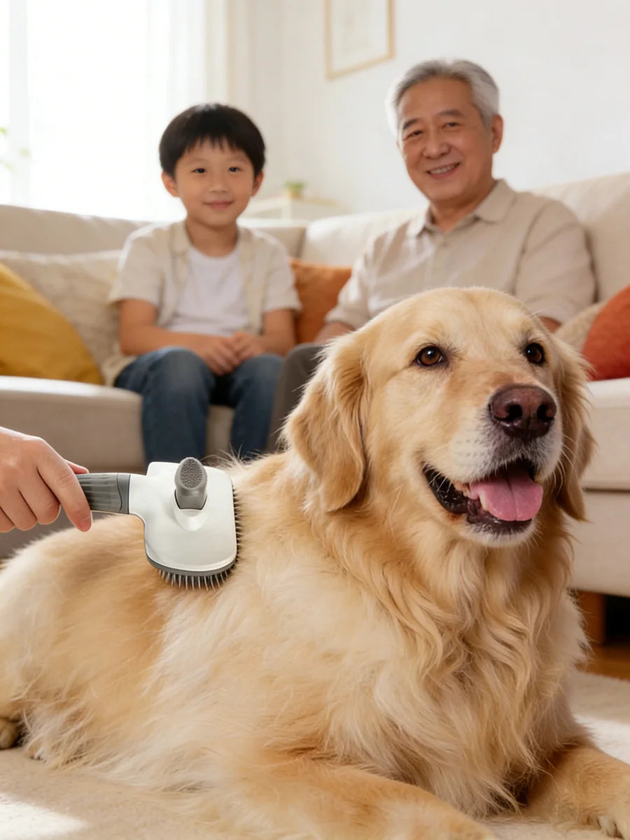 Self-Cleaning Pet Grooming Brush