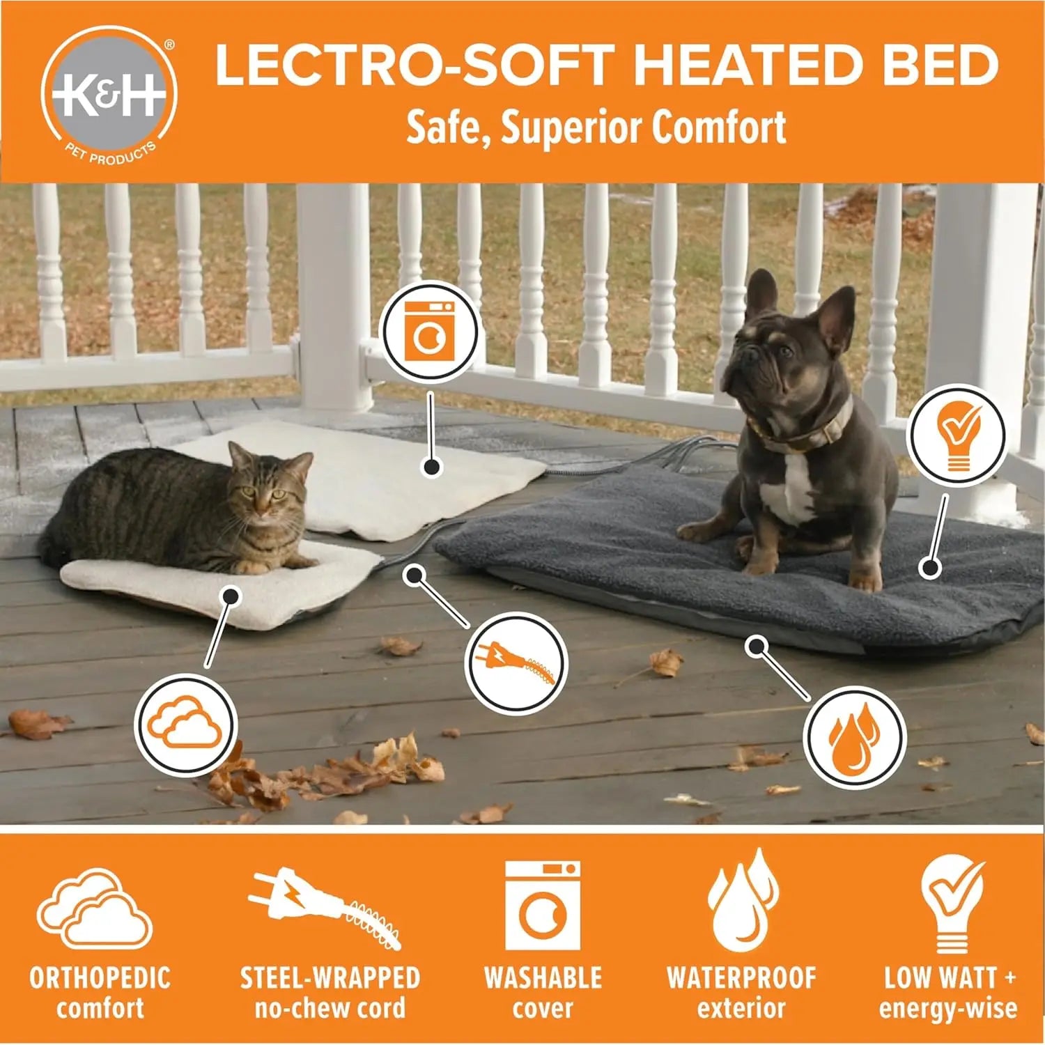 Orthopedic Heated Pet Bed