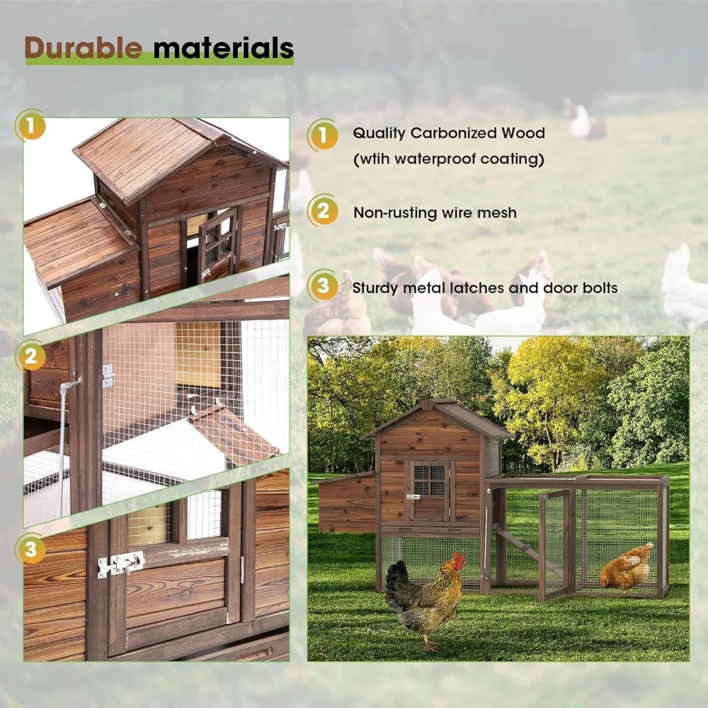 Large Wooden Chicken Coop, 160IN Outdoor