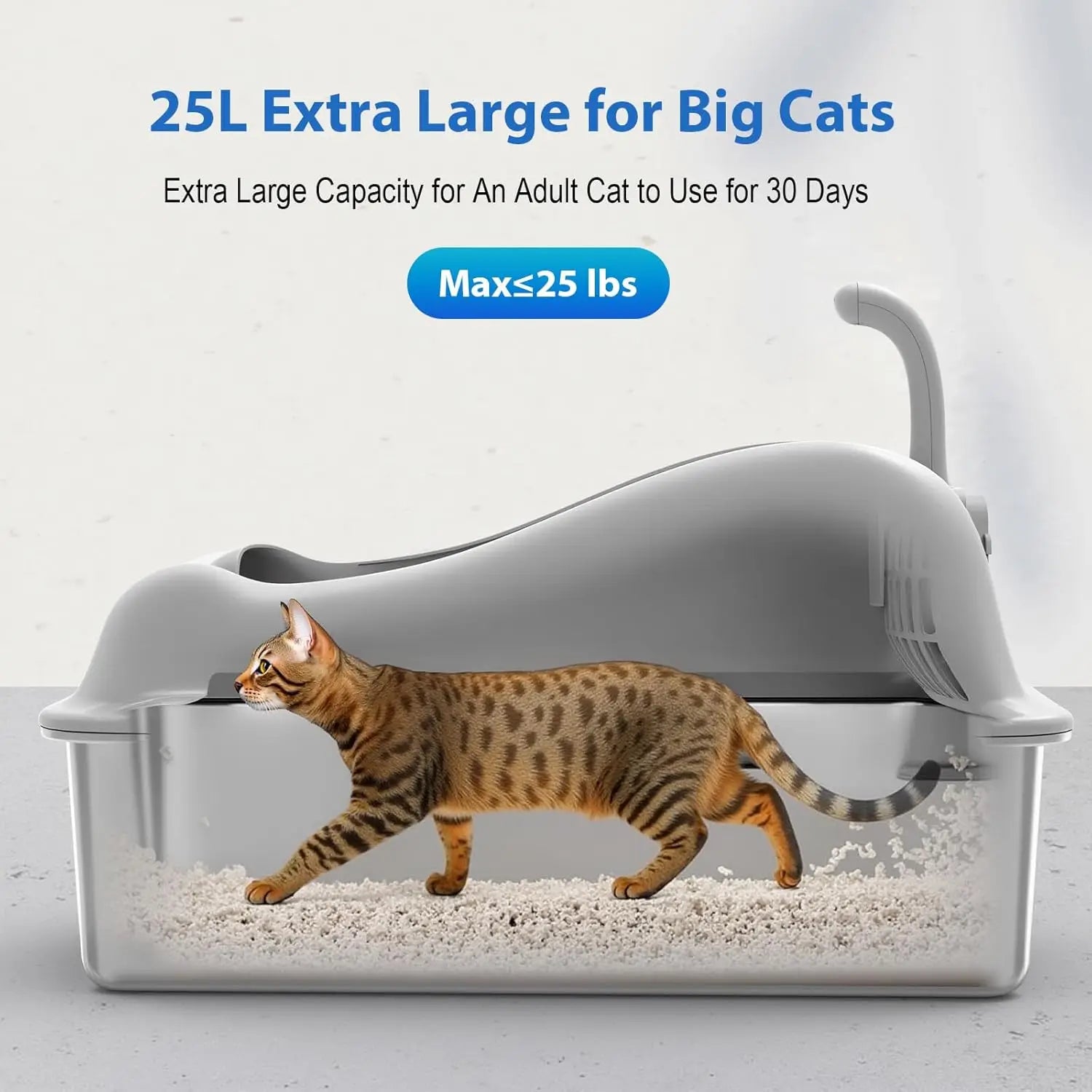 XL Stainless Steel Cat Litter Box