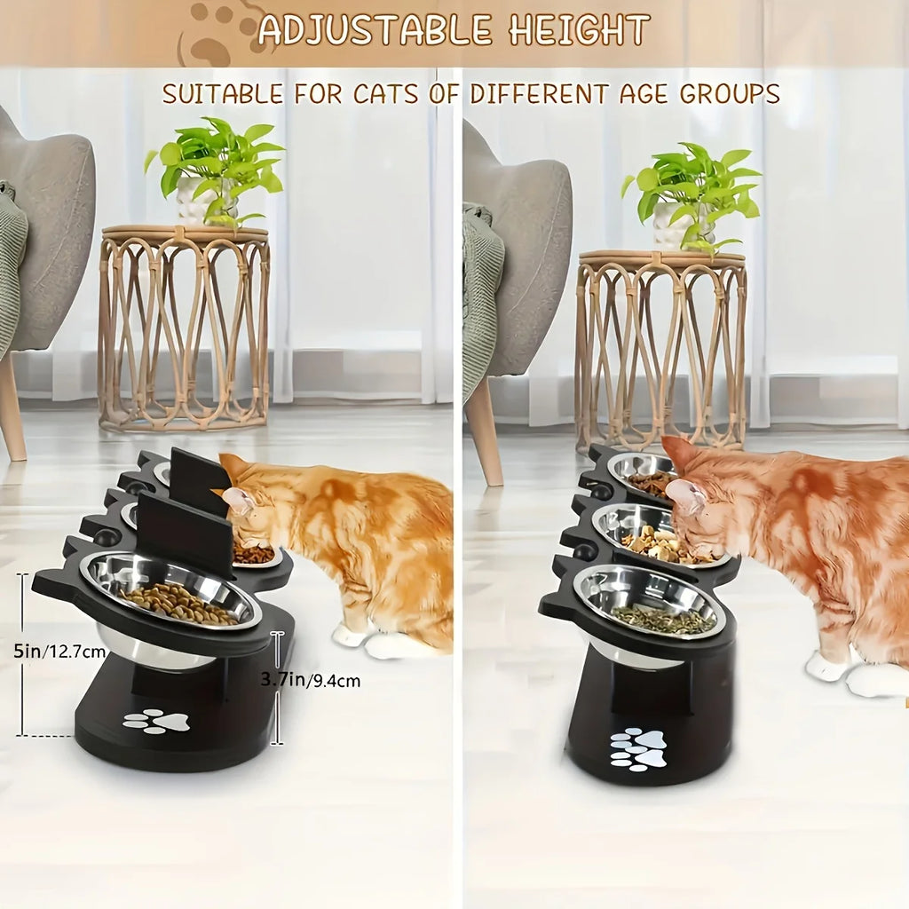 Tilted Raised Cat Food Bowls