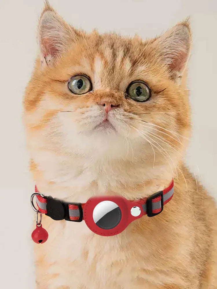 Reflective Cat Collar with Apple Air Tag Holder