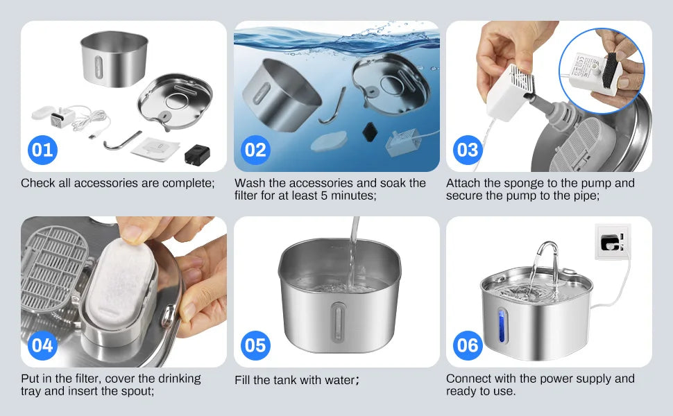 Stainless Steel Cat Water Fountain