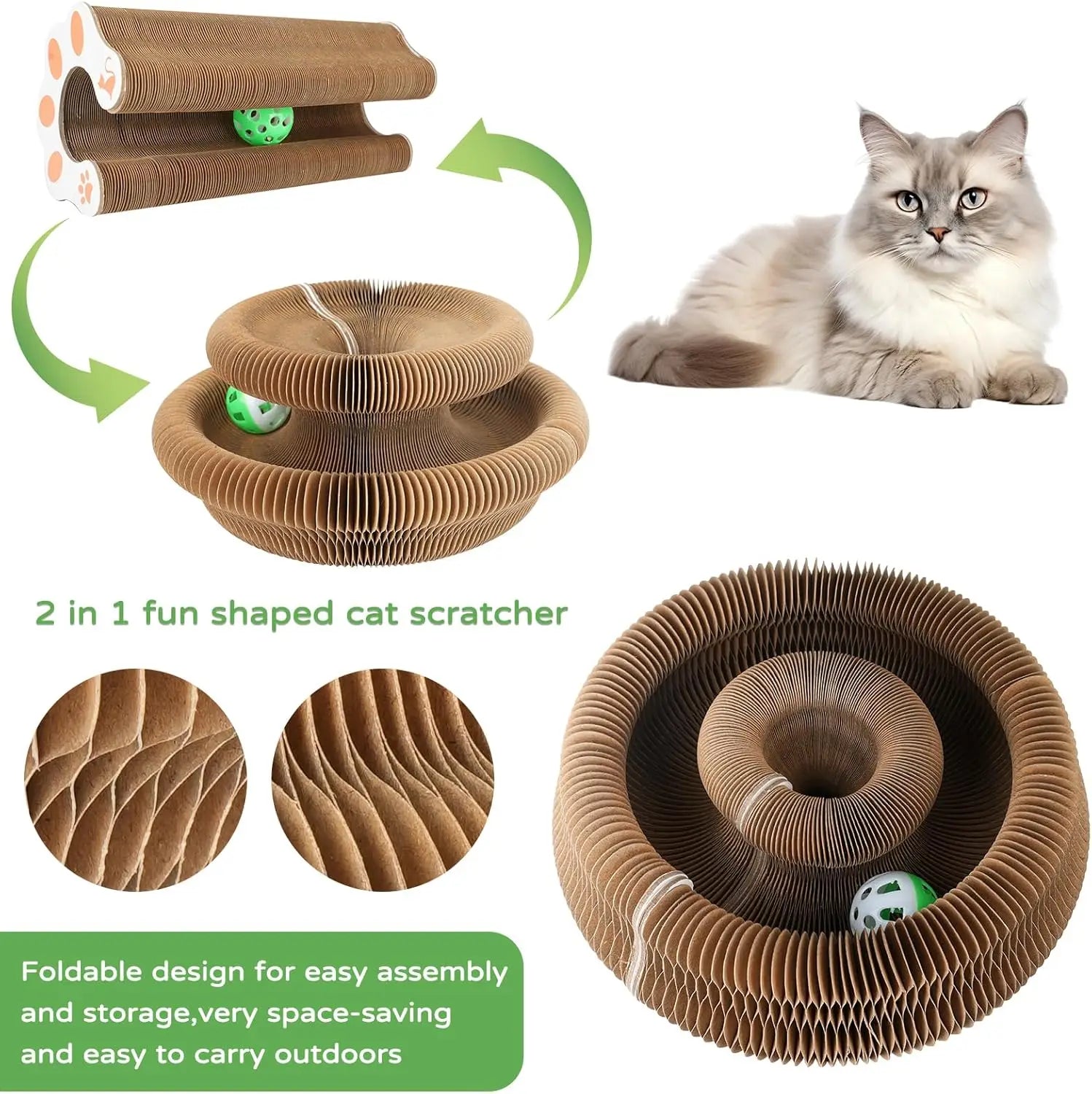 Interactive Accordion Cat Scratcher Toy